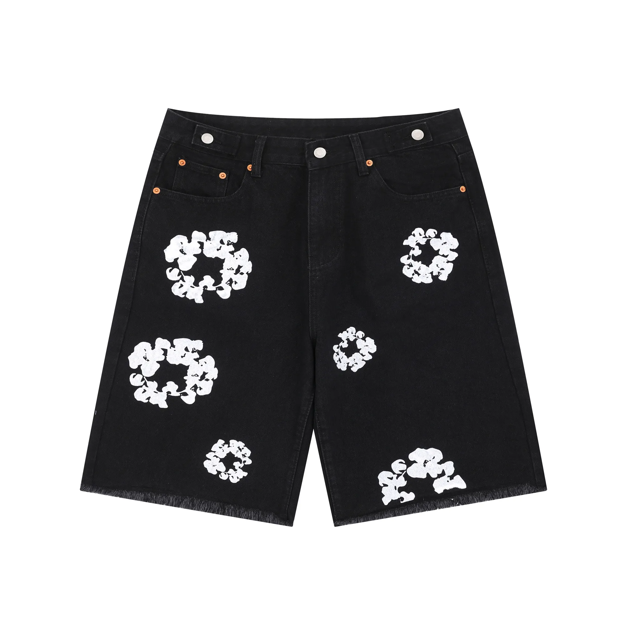 D115# P160 Denim Tears Kapok printed high-quality denim shorts. The official website has the most complete version and color matching, 6 colors! ! !  color: dark blue, light blue, retro blue, denim blue, black, white size: 30 32 34 36